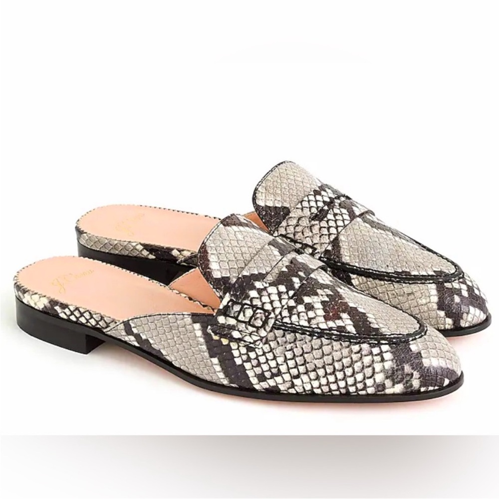 J. Crew Academy Loafers in Snakeskin
